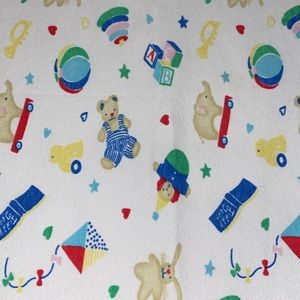 Vintage Carters Cotton Baby Blanket Clown Theme Colorful Toys Made In USA Clean